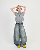 【10日以内お届け】カジュアルダメージバルーンデニム L2079