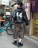 【10日以内お届け】レオパードバルーンスウェットハーフパンツ L2224