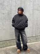 【10日以内お届け】 ウォッシュドブラックバギーデニム L2011