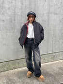 【10日以内お届け】 ウォッシュドブラックバギーデニム L2011