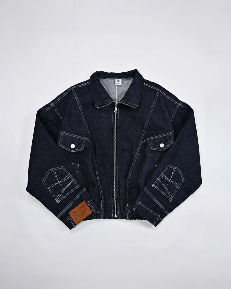 L2222　ユニークデニムジャケット　XL（navy）　地底人ONLINE 10日以内お届け】ユニークデニムジャケット L2222