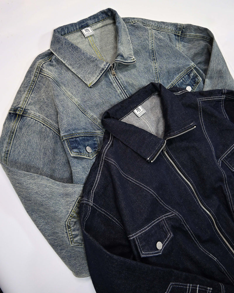 L2222 ユニークデニムジャケット XL（navy） 地底人ONLINE 【公式通販】