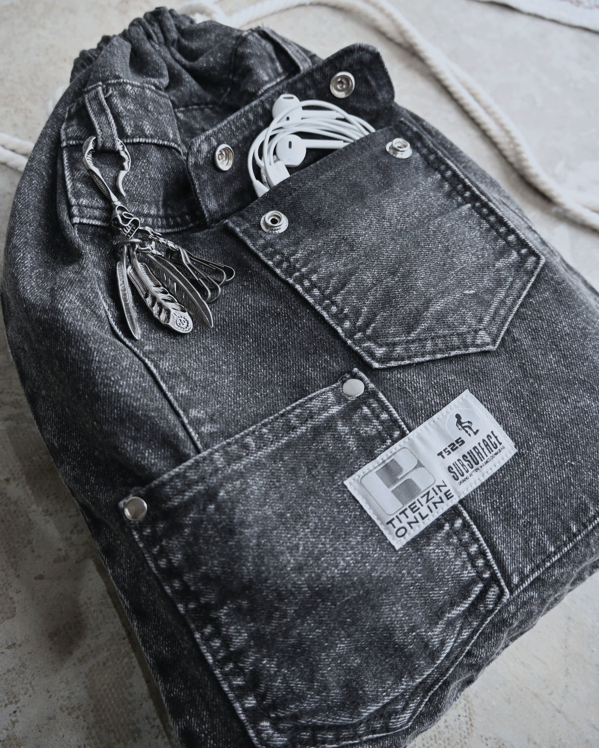 地底人オンライン　ナップサック 地底人オンライン デニムナップザック - メルカリ