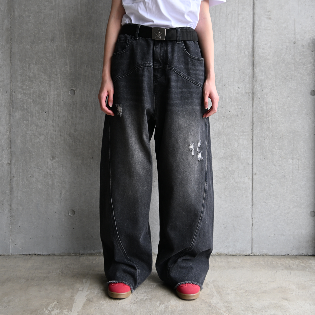 10日以内お届け】カーブラインダメージデニム L2126
