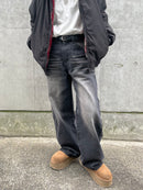 【10日以内お届け】 ウォッシュドブラックバギーデニム L2011