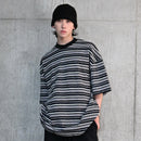 【10日以内お届け】ウォッシュドダメージボーダーT L2107