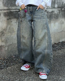 【10日以内お届け】ウォッシュドステッチバルーンデニム L2090