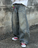 【10日以内お届け】ウォッシュドステッチバルーンデニム L2090