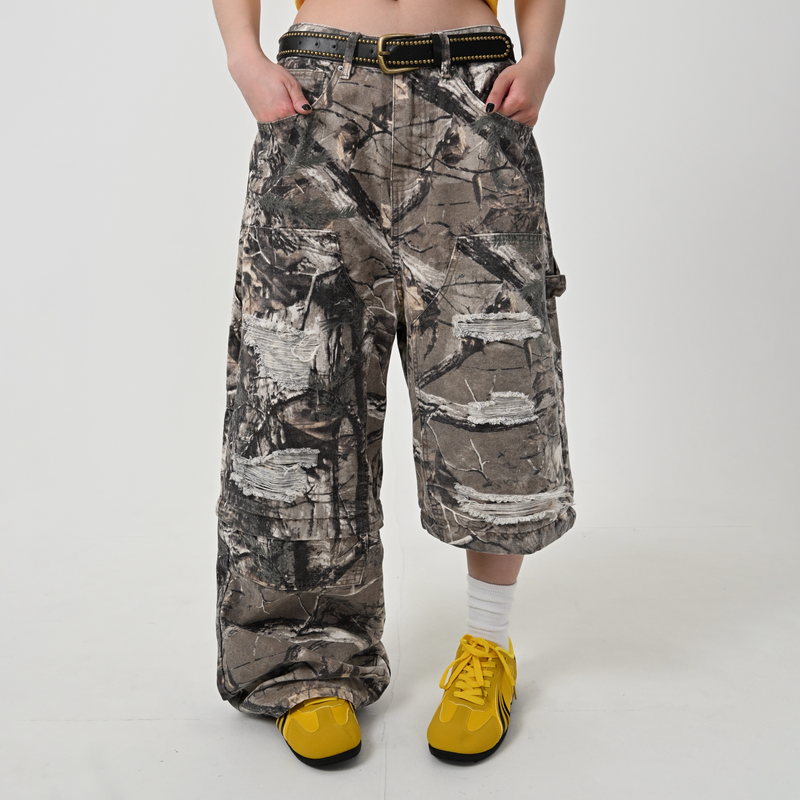 地底人リアルツリー2WAYパンツ 10日以内お届け】 リアルツリーダメージ2WAYパンツ L2058