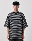 【10日以内お届け】ウォッシュドダメージボーダーT L2107