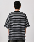 【10日以内お届け】ウォッシュドダメージボーダーT L2107