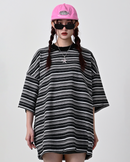 【10日以内お届け】ウォッシュドダメージボーダーT L2107