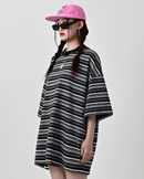 【10日以内お届け】ウォッシュドダメージボーダーT L2107