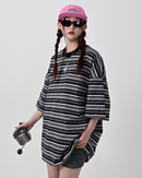 【10日以内お届け】ウォッシュドダメージボーダーT L2107