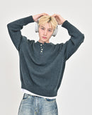 【10日以内お届け】ウールブレンドヘンリーネックニット L2143