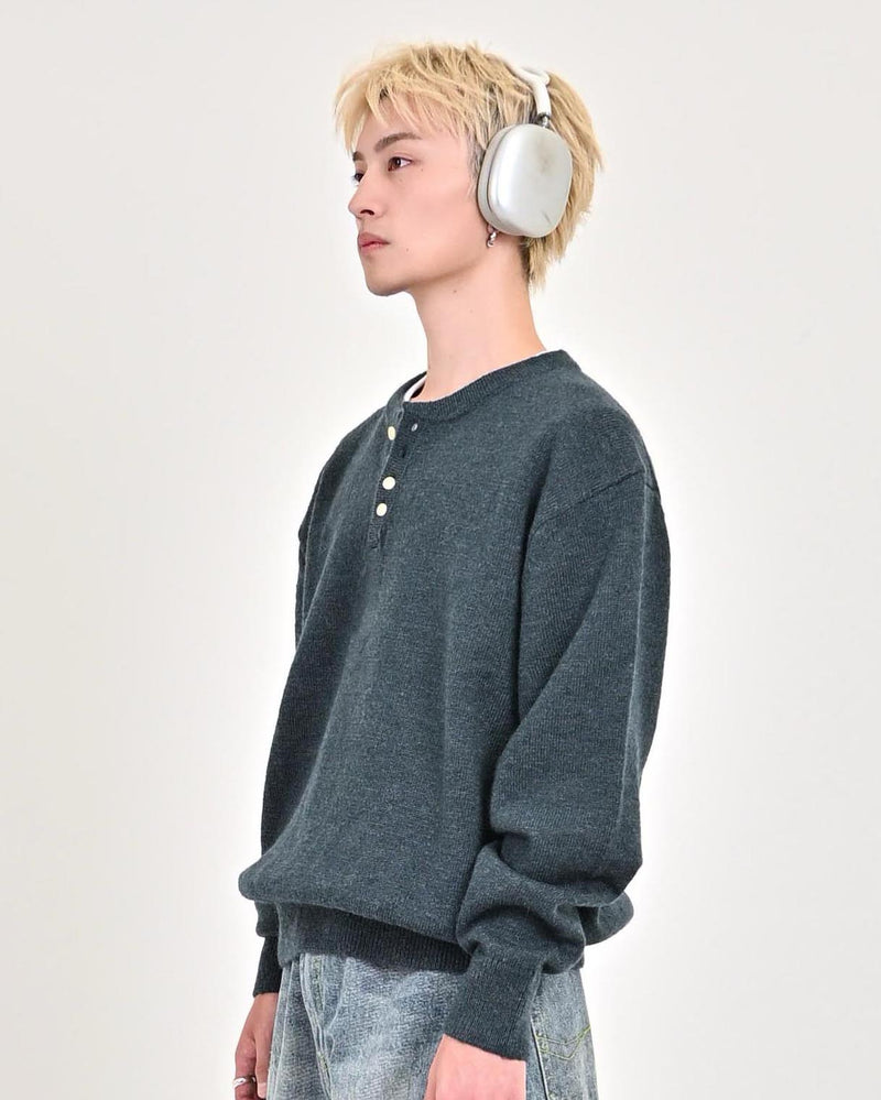【9/5 20:00発売開始】ウールブレンドヘンリーネックニット L2143