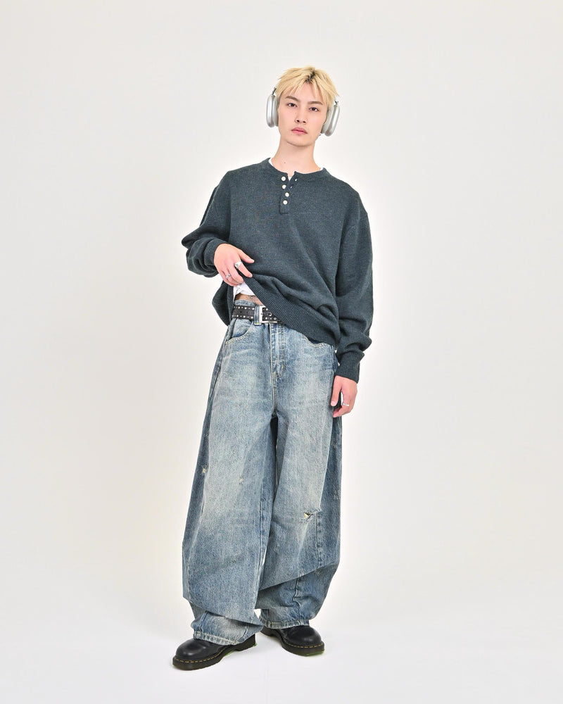 【9/5 20:00発売開始】ウールブレンドヘンリーネックニット L2143