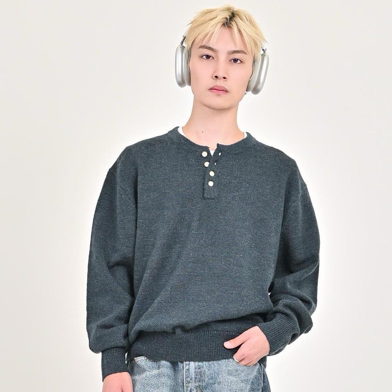 【9/5 20:00発売開始】ウールブレンドヘンリーネックニット L2143