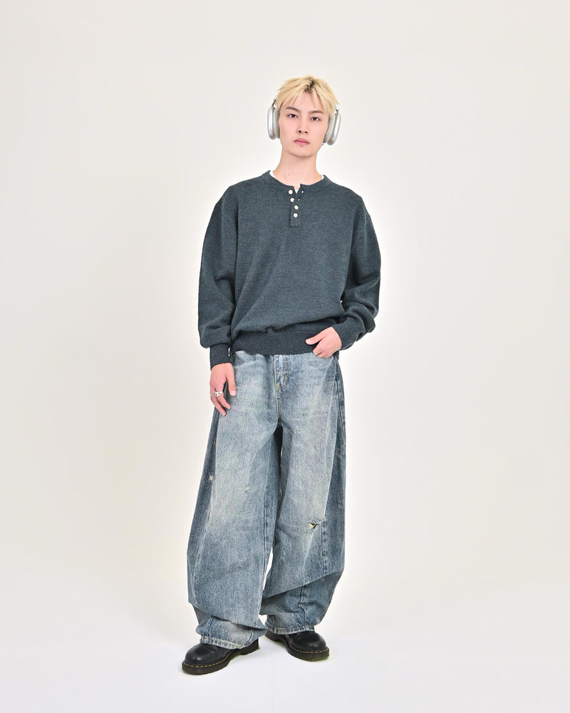 【9/5 20:00発売開始】ウールブレンドヘンリーネックニット L2143