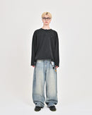 【10日以内お届け】ウォッシュドクラックバギーデニム L2085