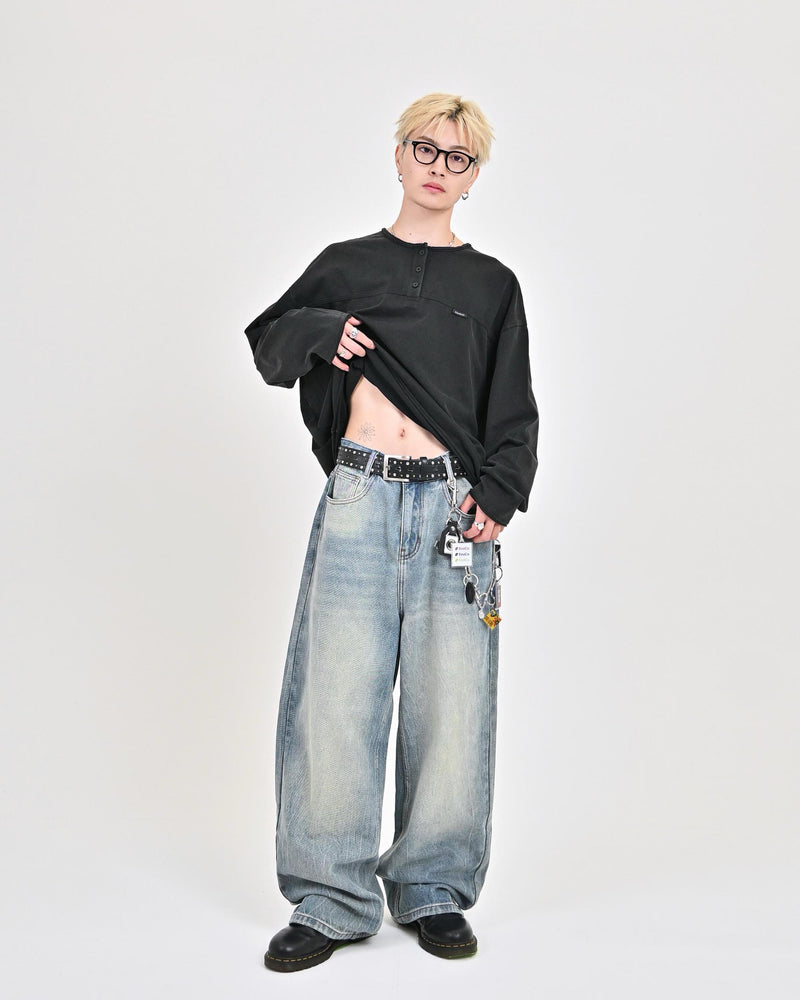 【9/5 20:00発売開始】ウォッシュドクラックバギーデニム L2085