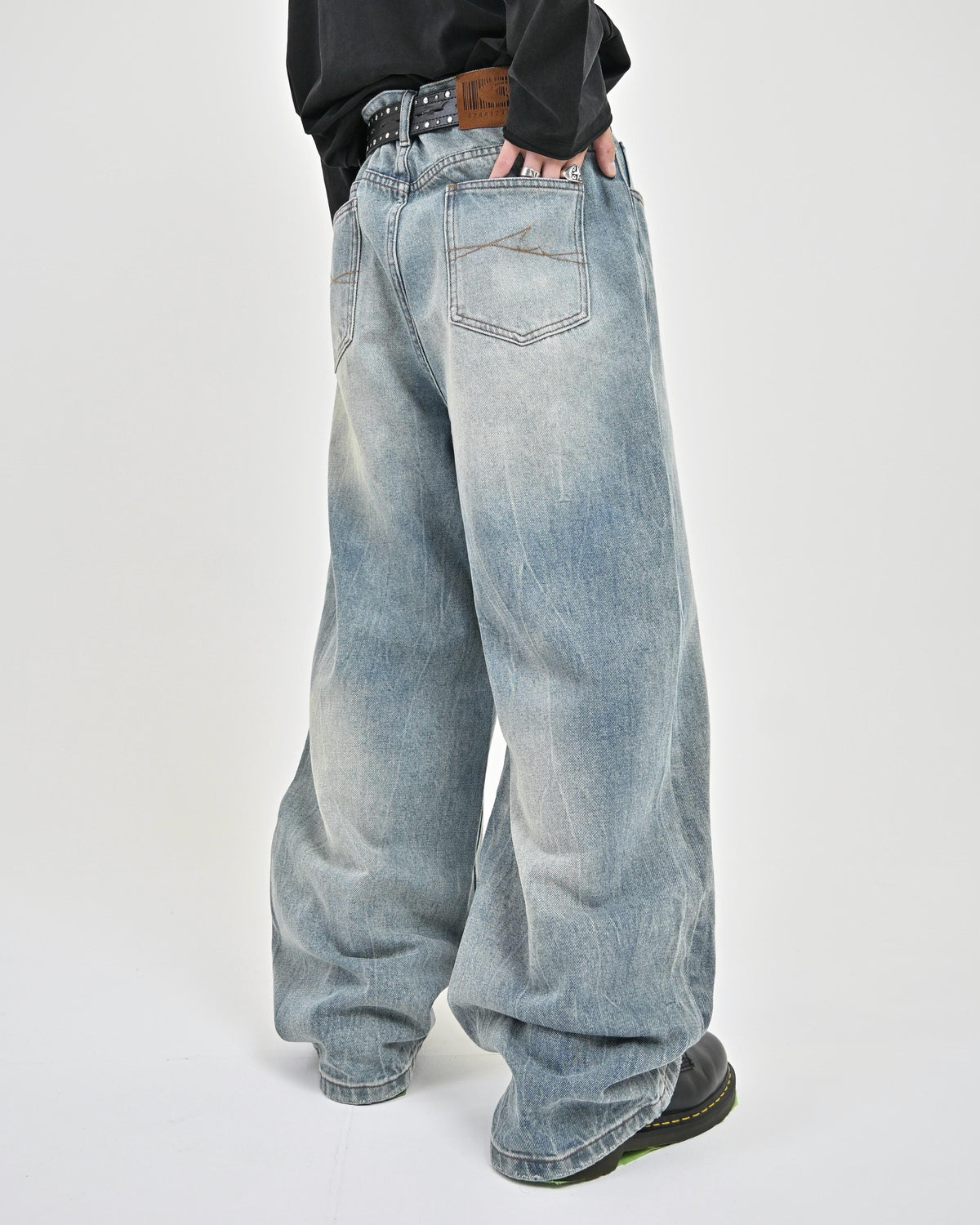 10日以内お届け】ウォッシュドクラックバギーデニム L2085