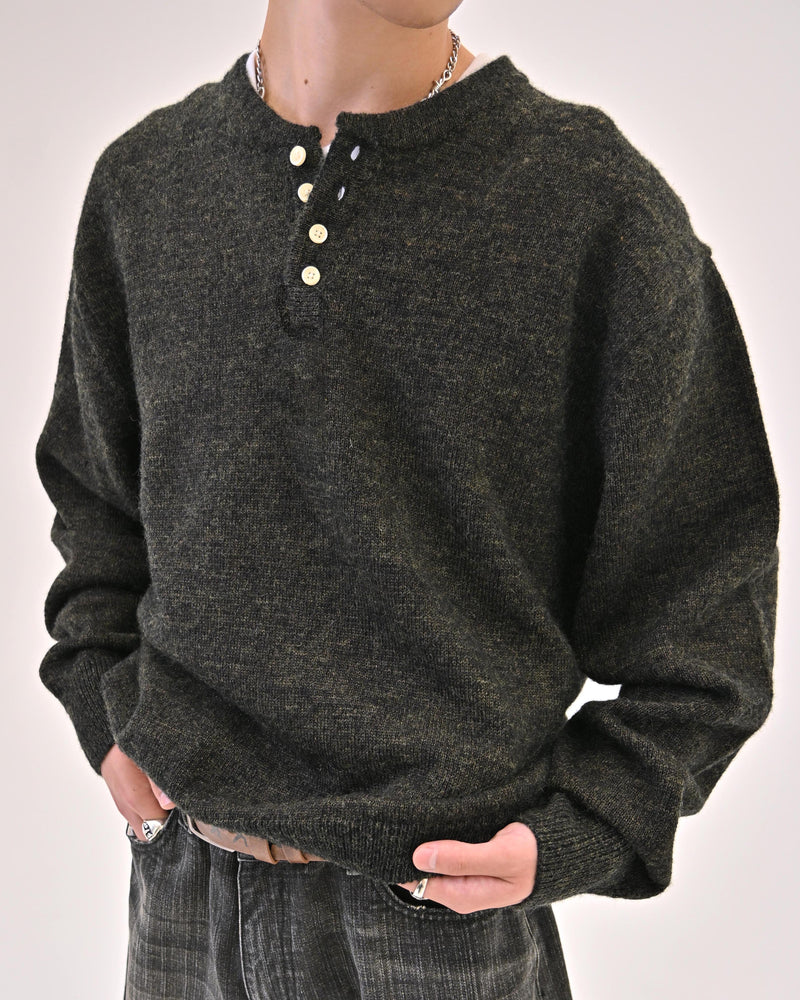 【9/5 20:00発売開始】ウールブレンドヘンリーネックニット L2143