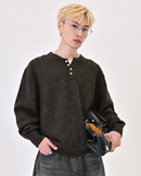 【10日以内お届け】ウールブレンドヘンリーネックニット L2143