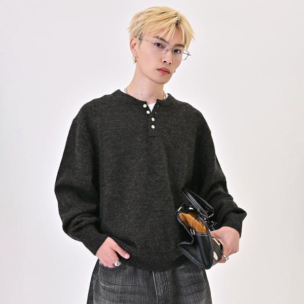 【9/5 20:00発売開始】ウールブレンドヘンリーネックニット L2143
