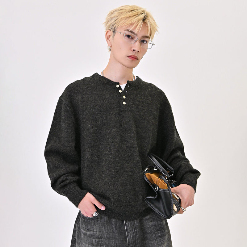 【9/5 20:00発売開始】ウールブレンドヘンリーネックニット L2143