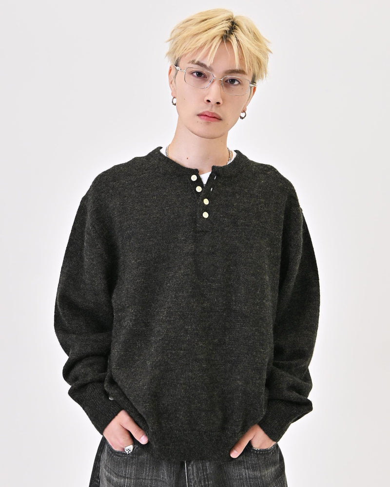 【9/5 20:00発売開始】ウールブレンドヘンリーネックニット L2143