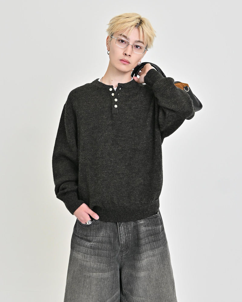【9/5 20:00発売開始】ウールブレンドヘンリーネックニット L2143