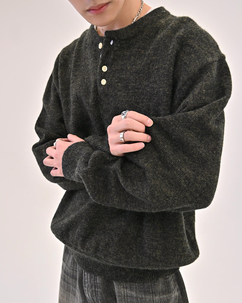 【9/5 20:00発売開始】ウールブレンドヘンリーネックニット L2143