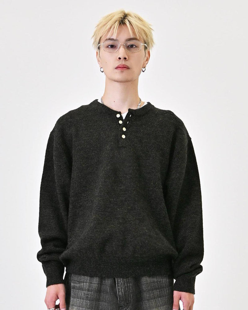 【9/5 20:00発売開始】ウールブレンドヘンリーネックニット L2143