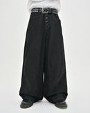 【10日以内お届け】 オールブラックボタンフライデニム L2113