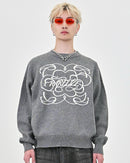 【10日以内お届け】 クルーネックメランジニット L2144