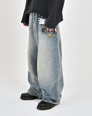 【10日以内お届け】ウォッシュドクラックバギーデニム L2085