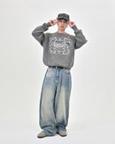 【10日以内お届け】 クルーネックメランジニット L2144