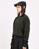 【10日以内お届け】ウールブレンドヘンリーネックニット L2143