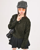 【10日以内お届け】ウールブレンドヘンリーネックニット L2143