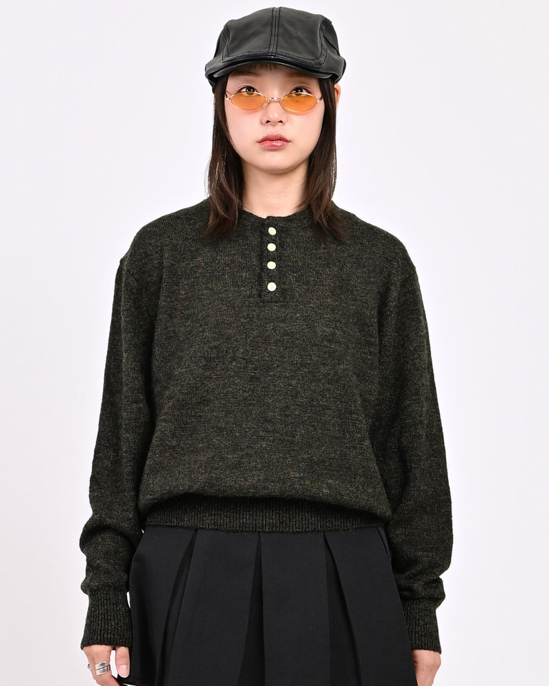 【10日以内お届け】ウールブレンドヘンリーネックニット L2143