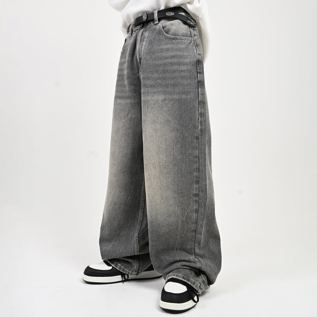 10日以内お届け】ウォッシュドクラックバギーデニム L2085