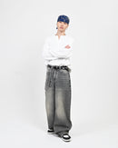 【10日以内お届け】ウォッシュドクラックバギーデニム L2085