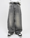 【10日以内お届け】ウォッシュドクラックバギーデニム L2085