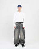 【10日以内お届け】ウォッシュドクラックバギーデニム L2085