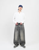 【10日以内お届け】ウォッシュドクラックバギーデニム L2085