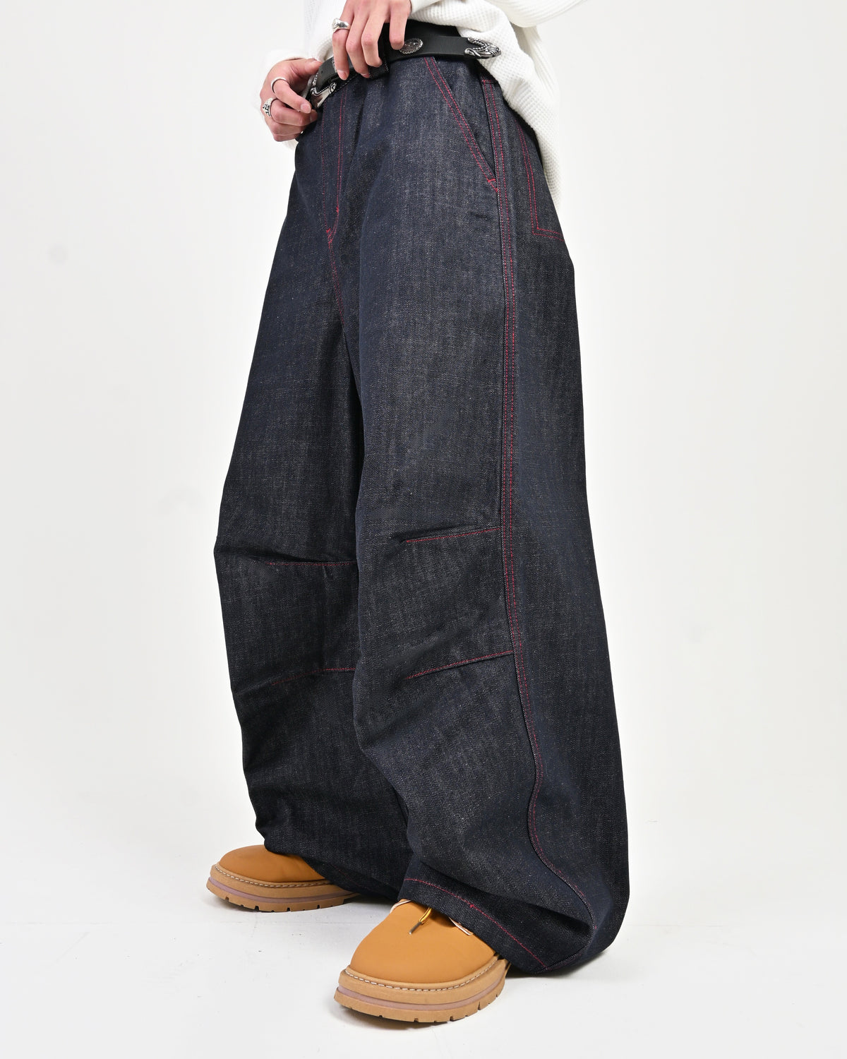 【最高峰・名作】JIL SANDER デニムパンツ 赤パッチ イタリア製 W28 完売】パネルステッチデニム L2200