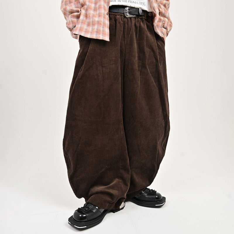 L2099　コーデュロイバルーンパンツ　XL（brown）地底人ONLINE 10日以内お届け】コーデュロイバルーンパンツ L2099