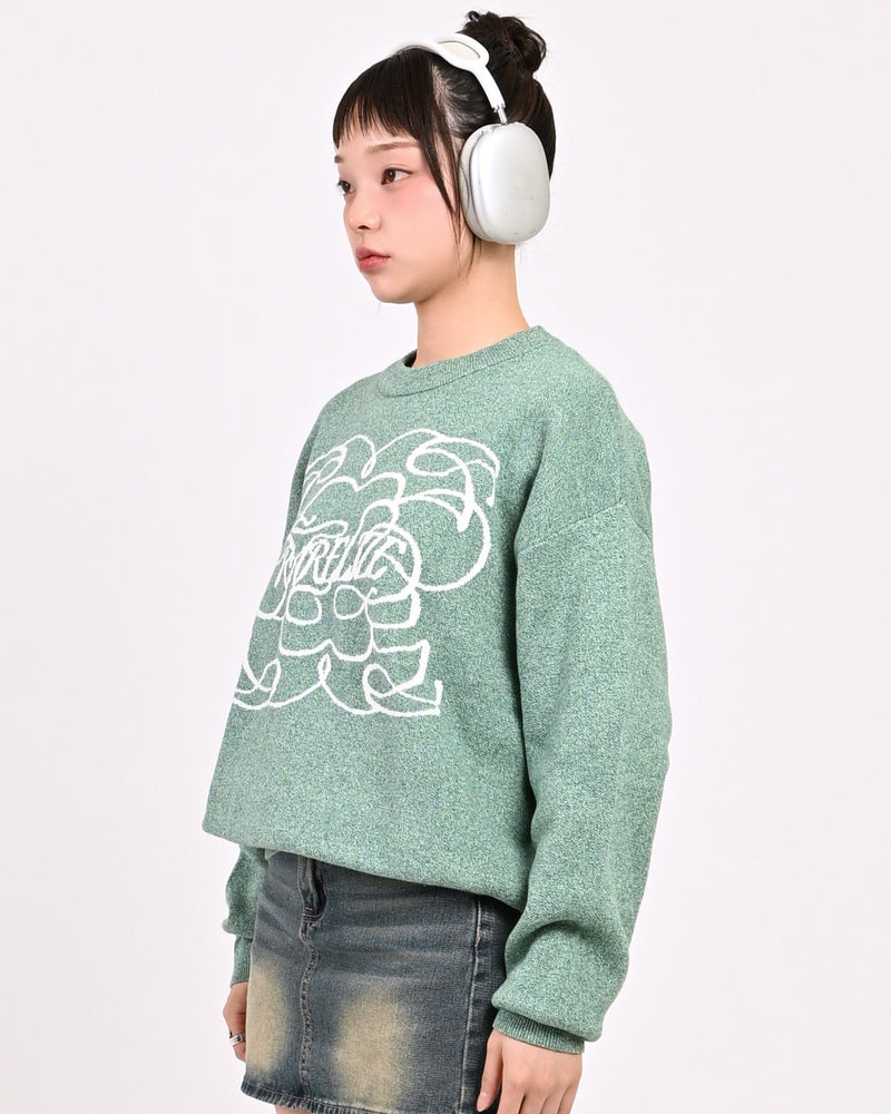 【10日以内お届け】 クルーネックメランジニット L2144