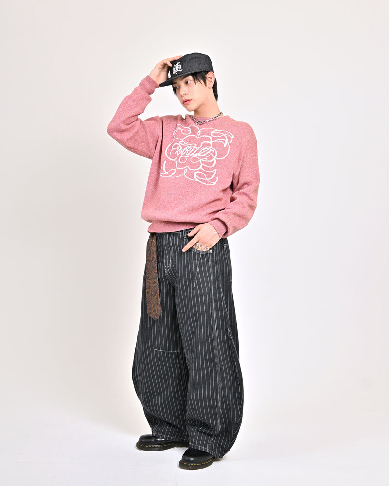 【10日以内お届け】 クルーネックメランジニット L2144